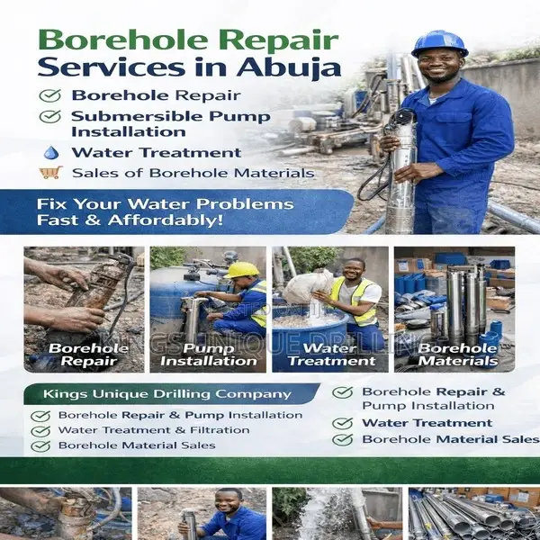 Borehole Problems? Pump Issues? Abuja Water Experts Available