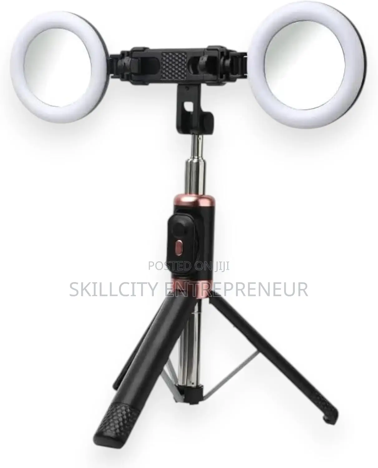 Wireless Bluetooth Selfie Stick Tripod With Dual Ring Lights