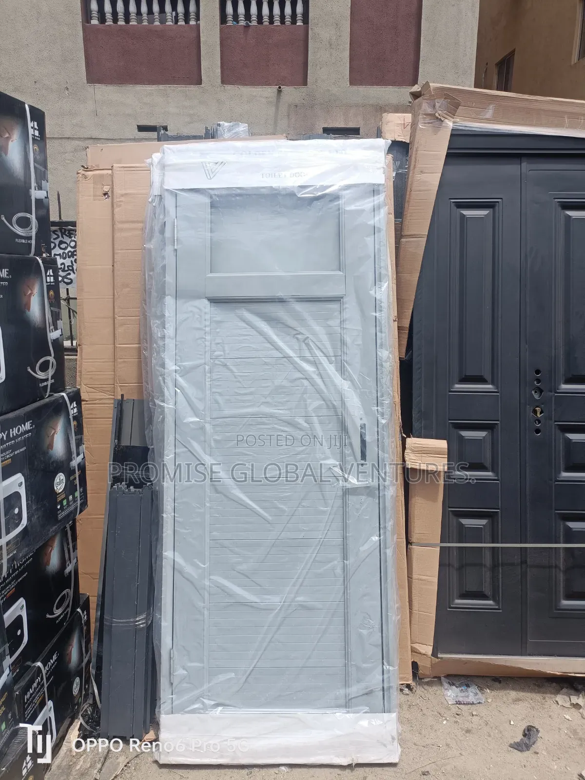 Grey PVC Toilet Door