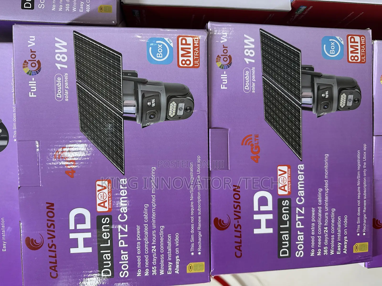 Ubox Dual Lens Aov Double Solar PTZ Camera 4g