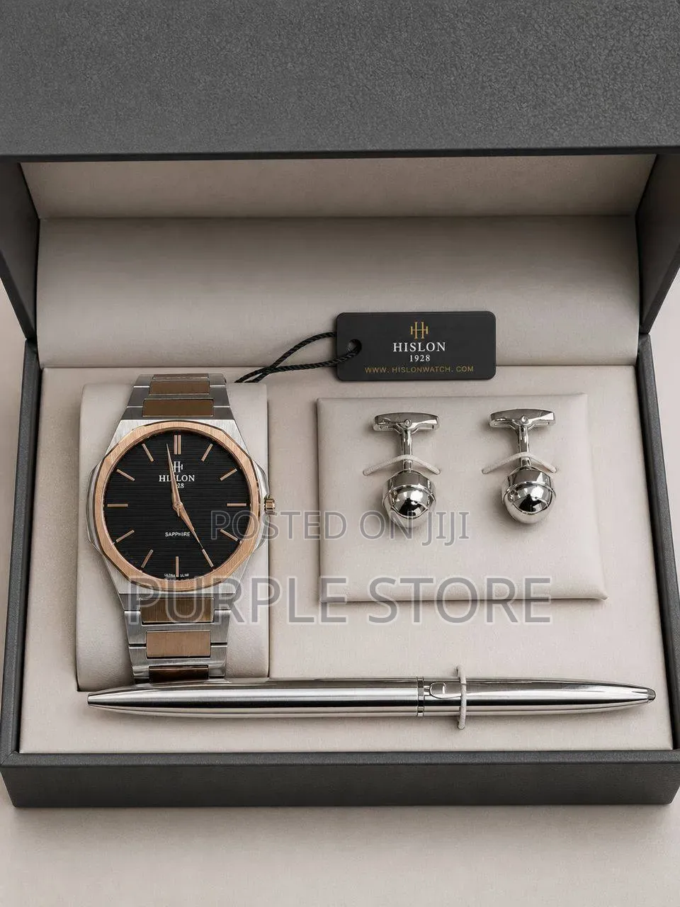 Hislon Quality Watch, Cufflinks and Pen Men's Set