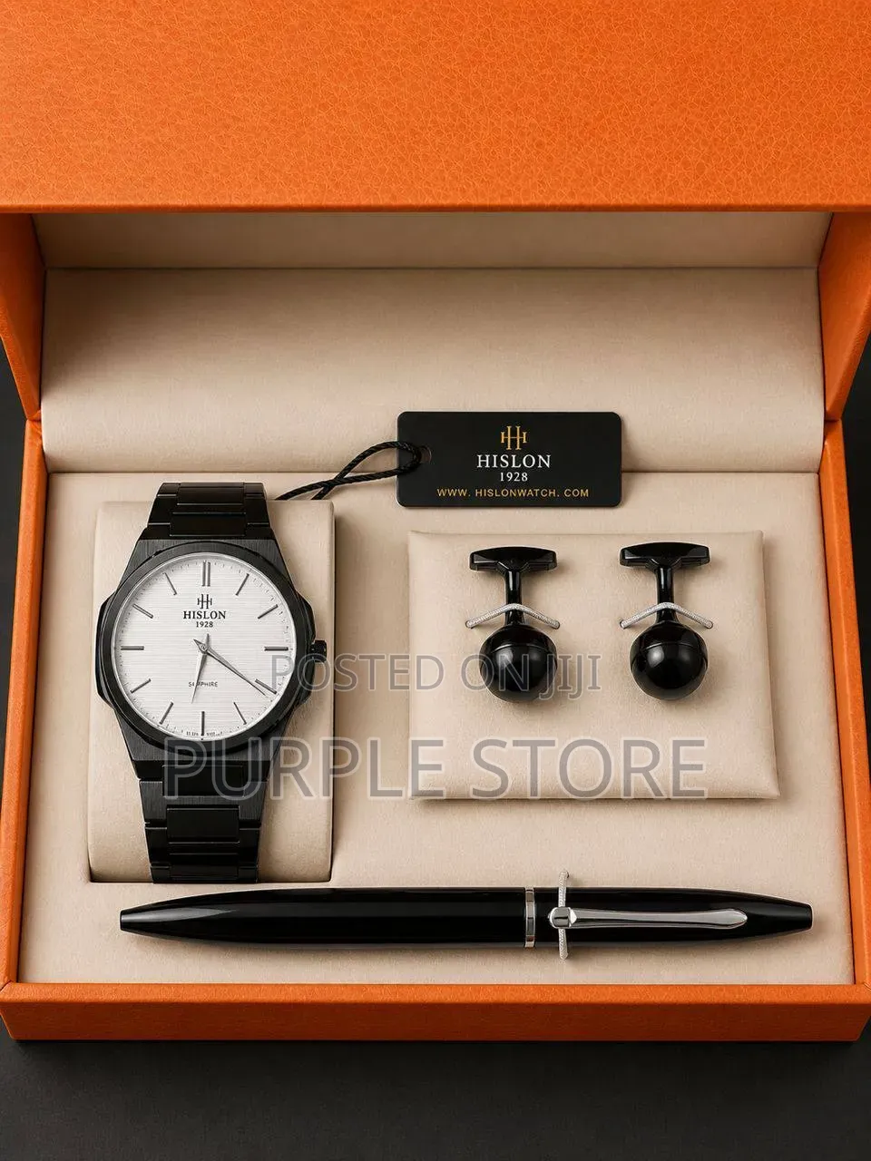 Hislon Quality Watch, Cufflinks and Pen Men's Set