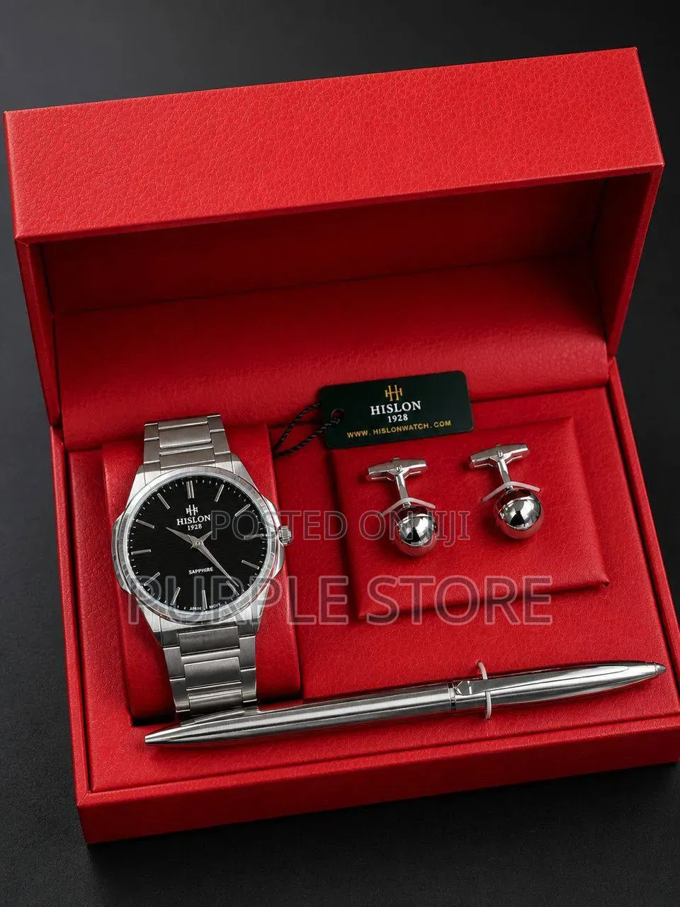 Hislon Quality Watch, Cufflinks and Pen Men's Set