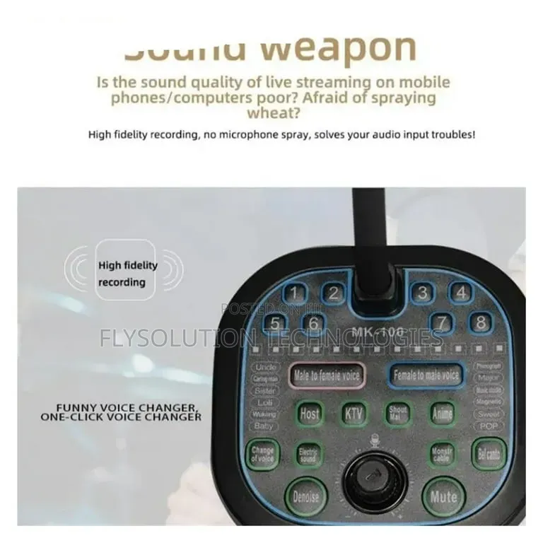 Voice Changer 16 Sound Modes Desktop Mic for Mobile Gaming Streaming