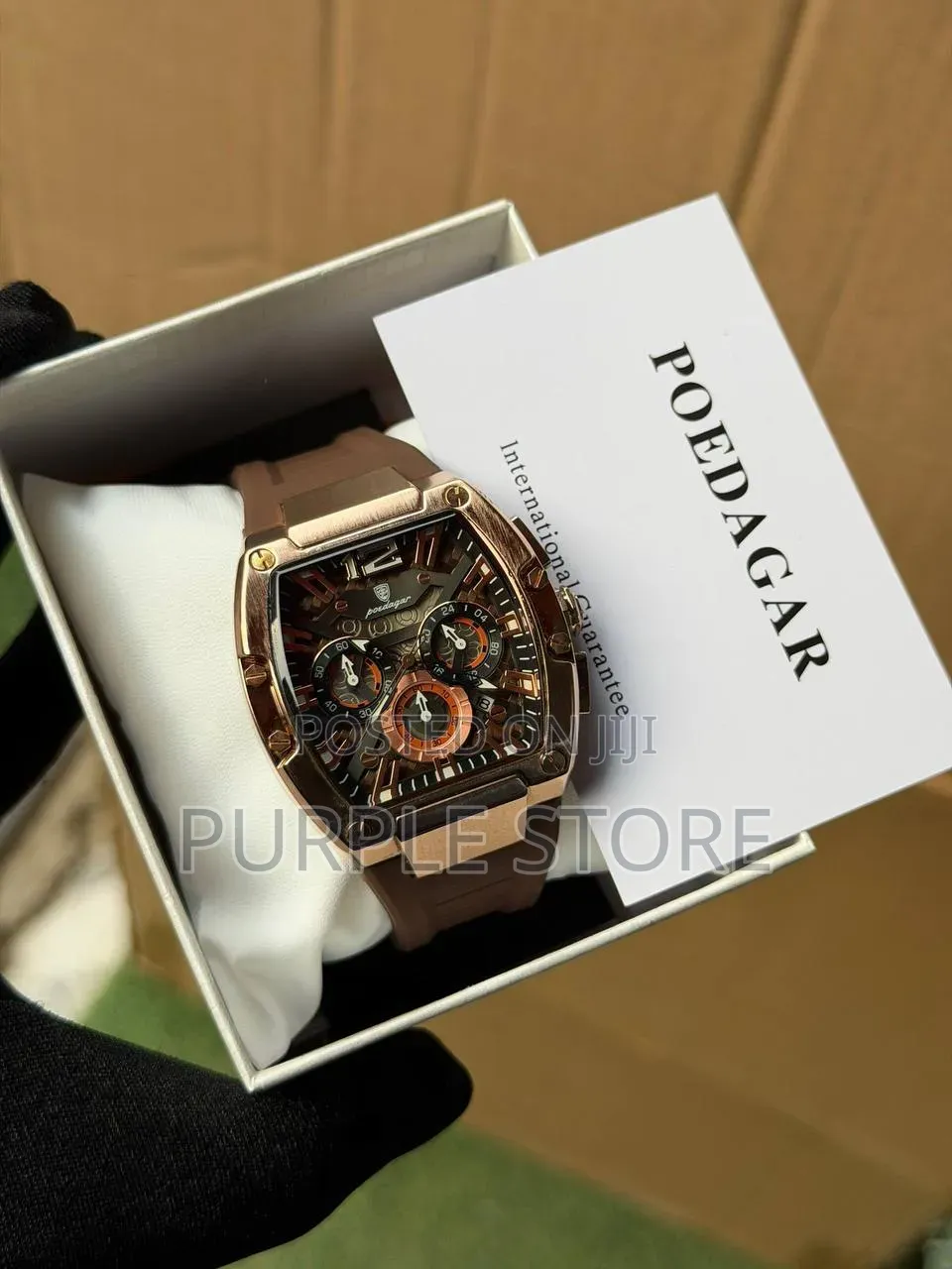 Poedagar Chronograph. "Rubber Strap" Watches
