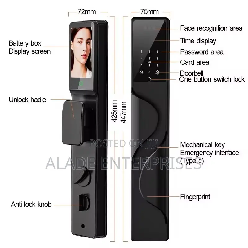 Tuya Wifi Automatic 3d Face Digital Lock Active Video Intercom