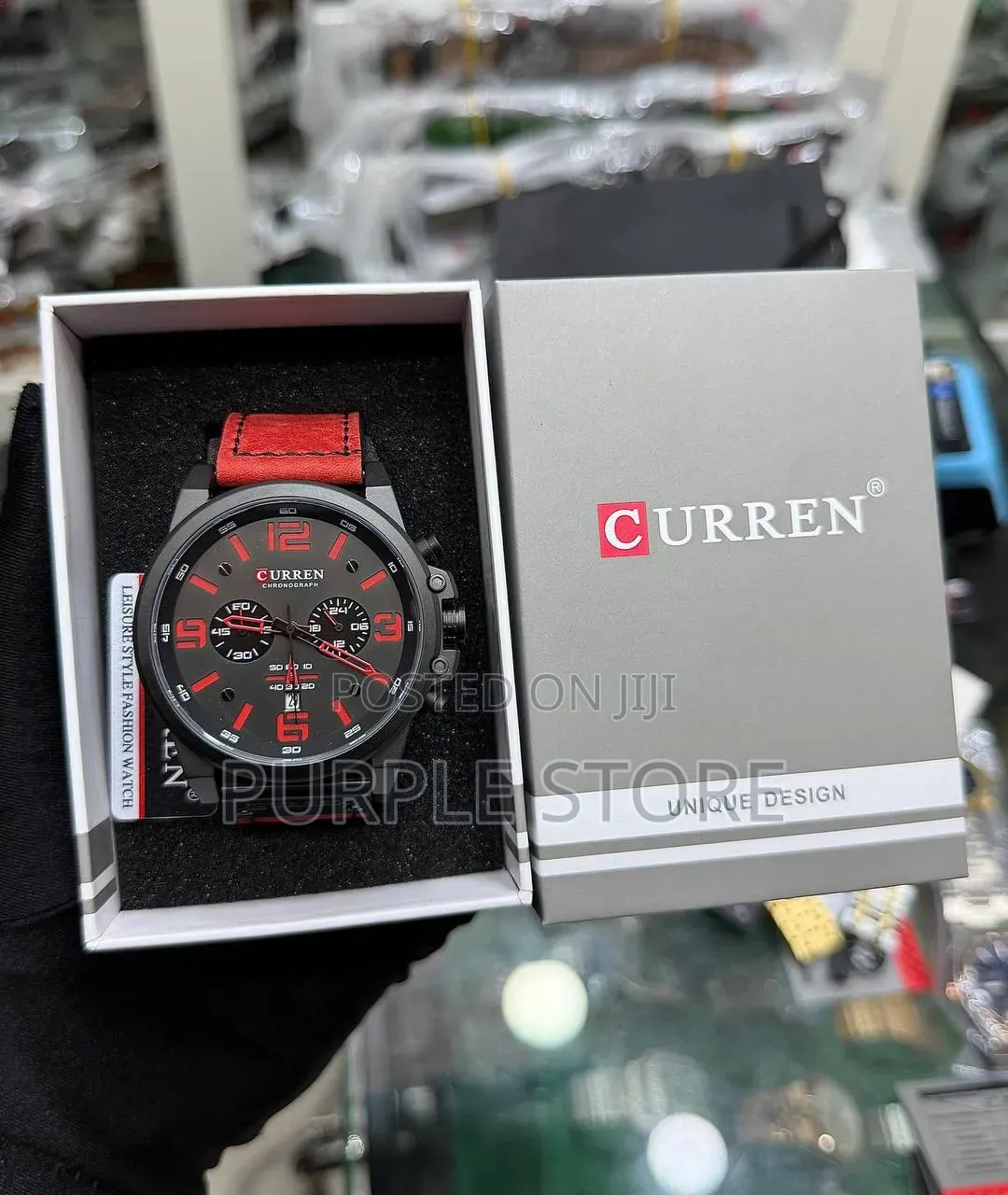 Curren Leather Functional Chronograph Water Resistant Watch for Men
