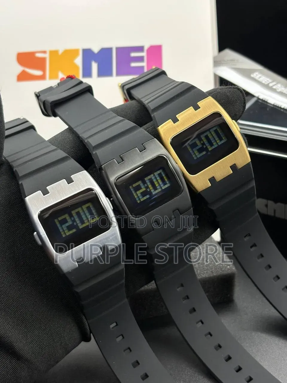 Skmei Sleek Rubber Strap Digital Display Wristwatches With Alarm