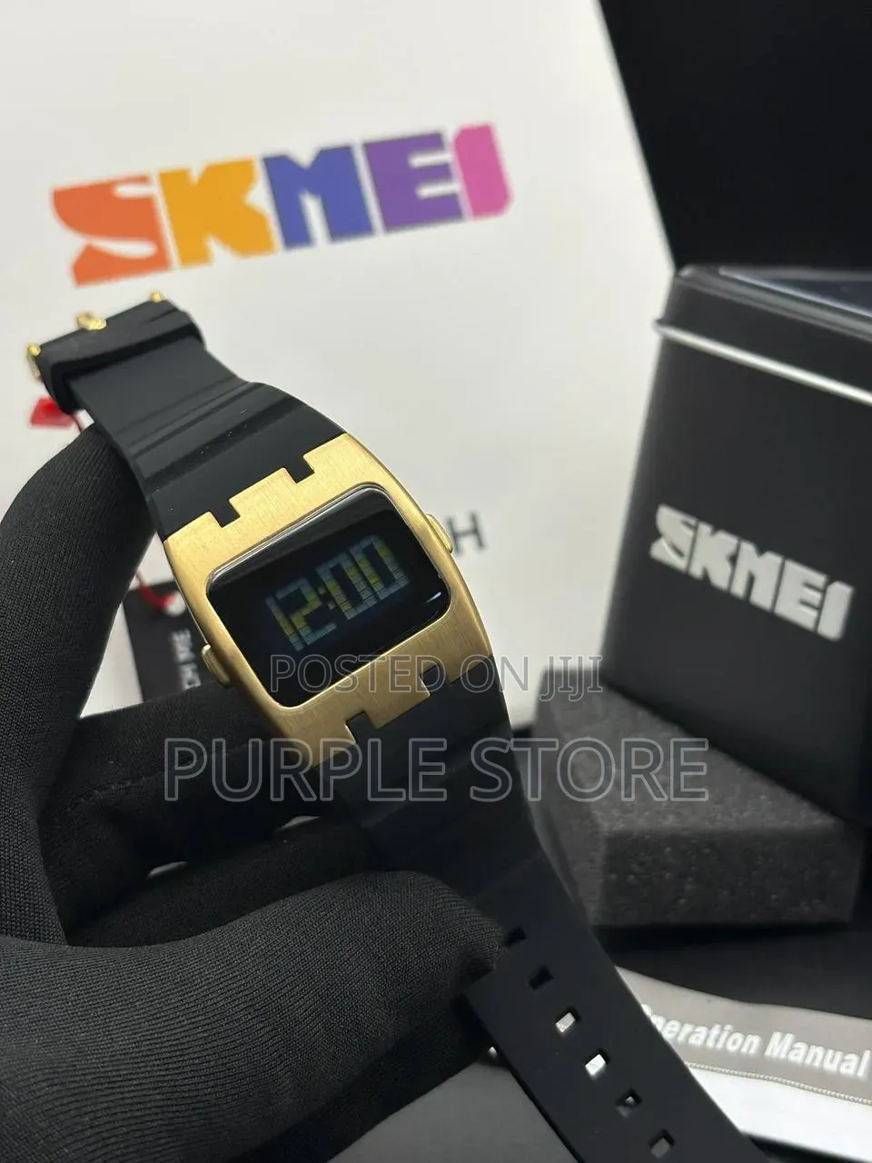 Skmei Sleek Rubber Strap Digital Display Wristwatches With Alarm