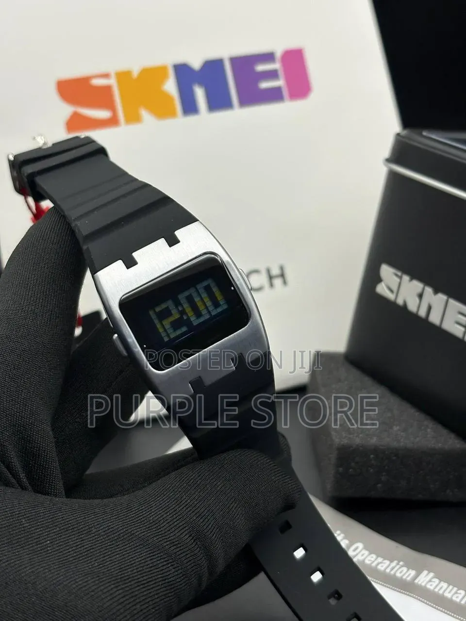 Skmei Sleek Rubber Strap Digital Display Wristwatches With Alarm