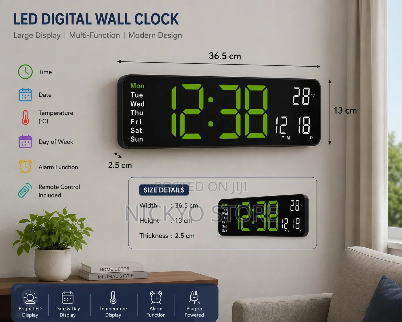 Ds-6629 Led Digital Wall Clock