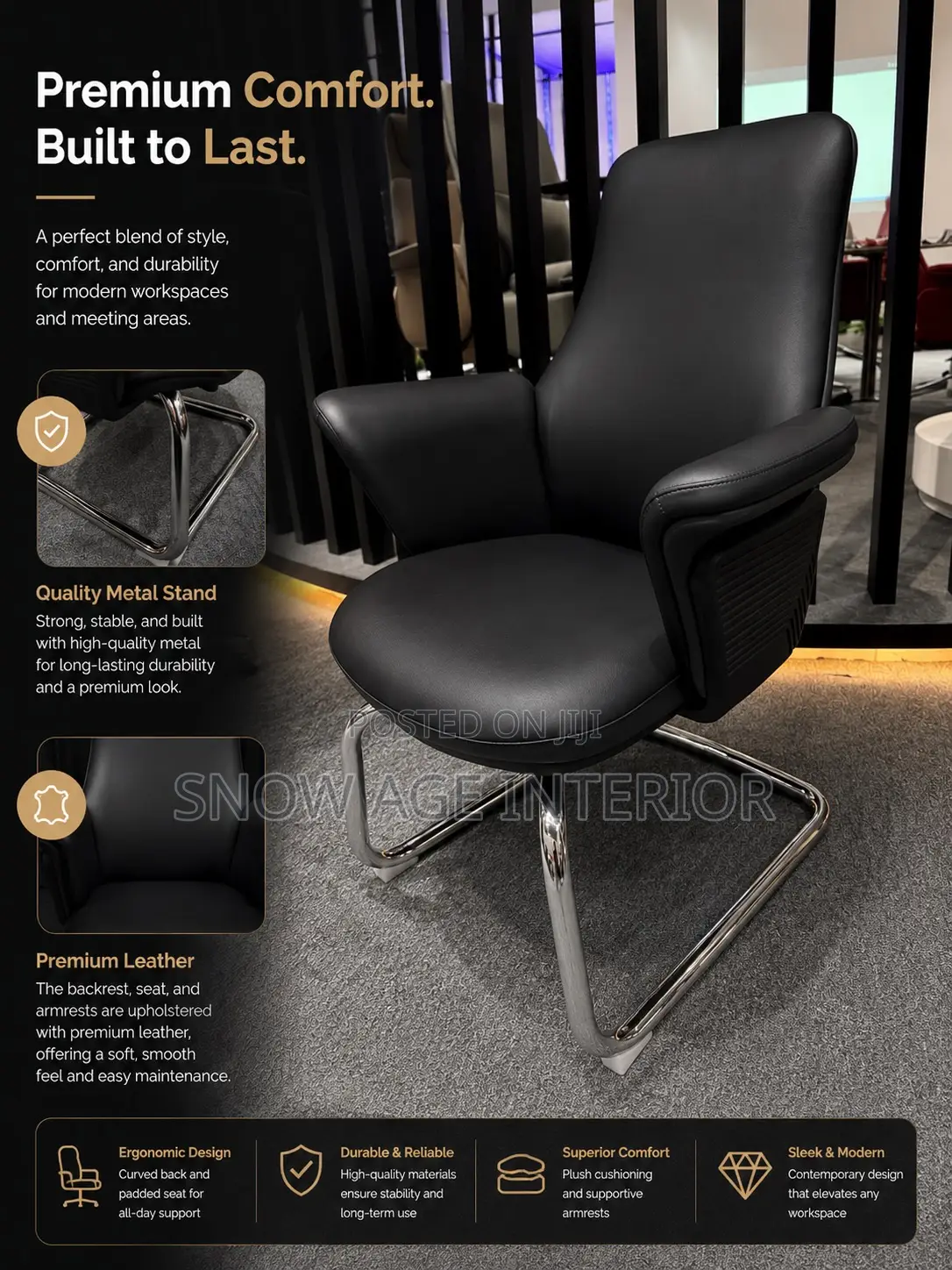 Executive Leather Visitors Chair (Sai O1)