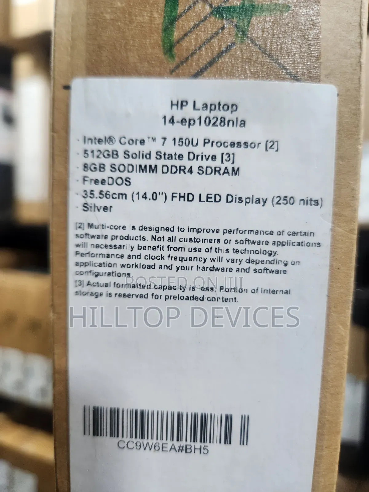New Laptop HP 14S 8GB Intel Core 7 SSD 512GB