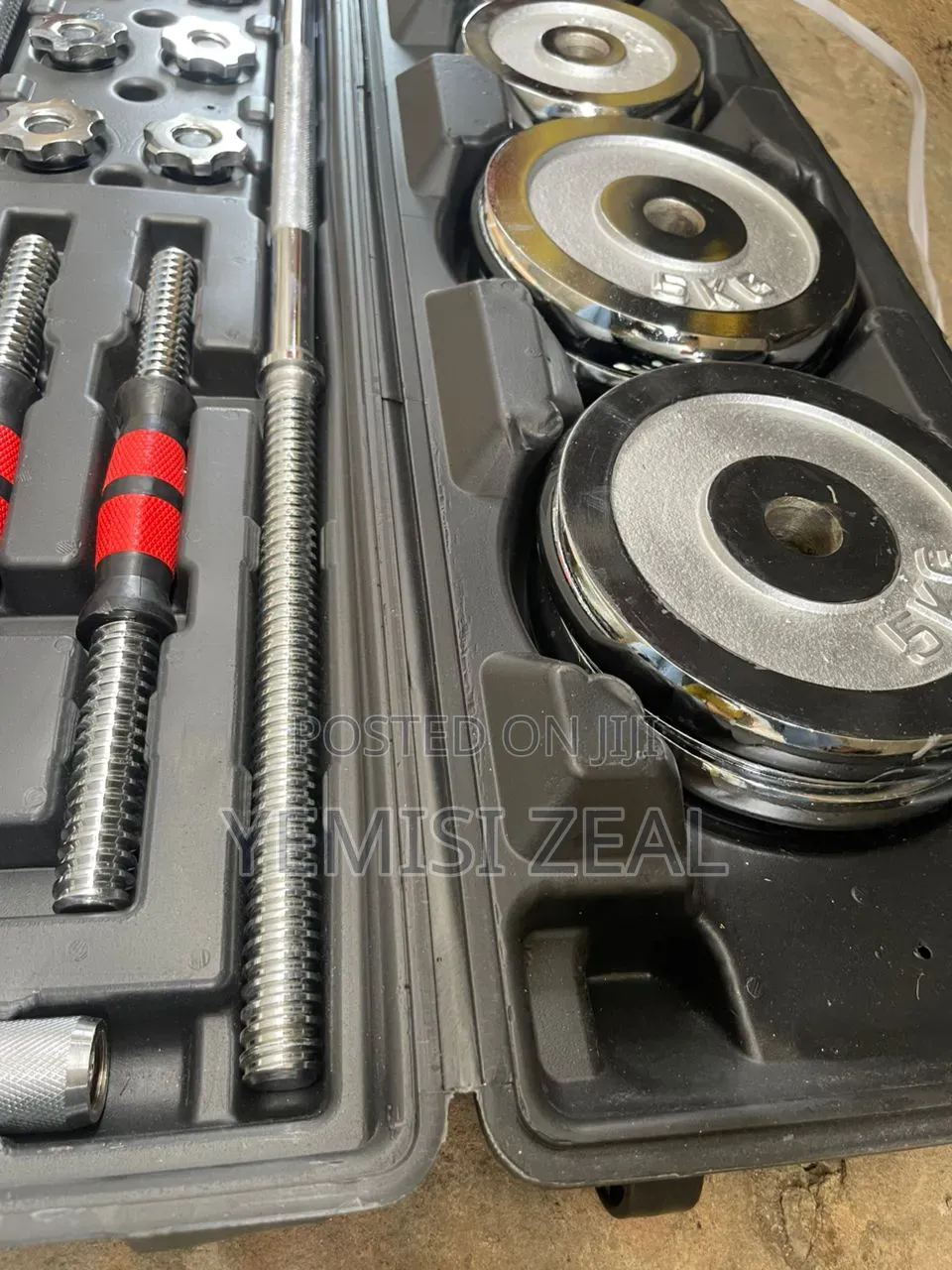 55kg Dumbbell Case Set With Kettlebell and Barbell