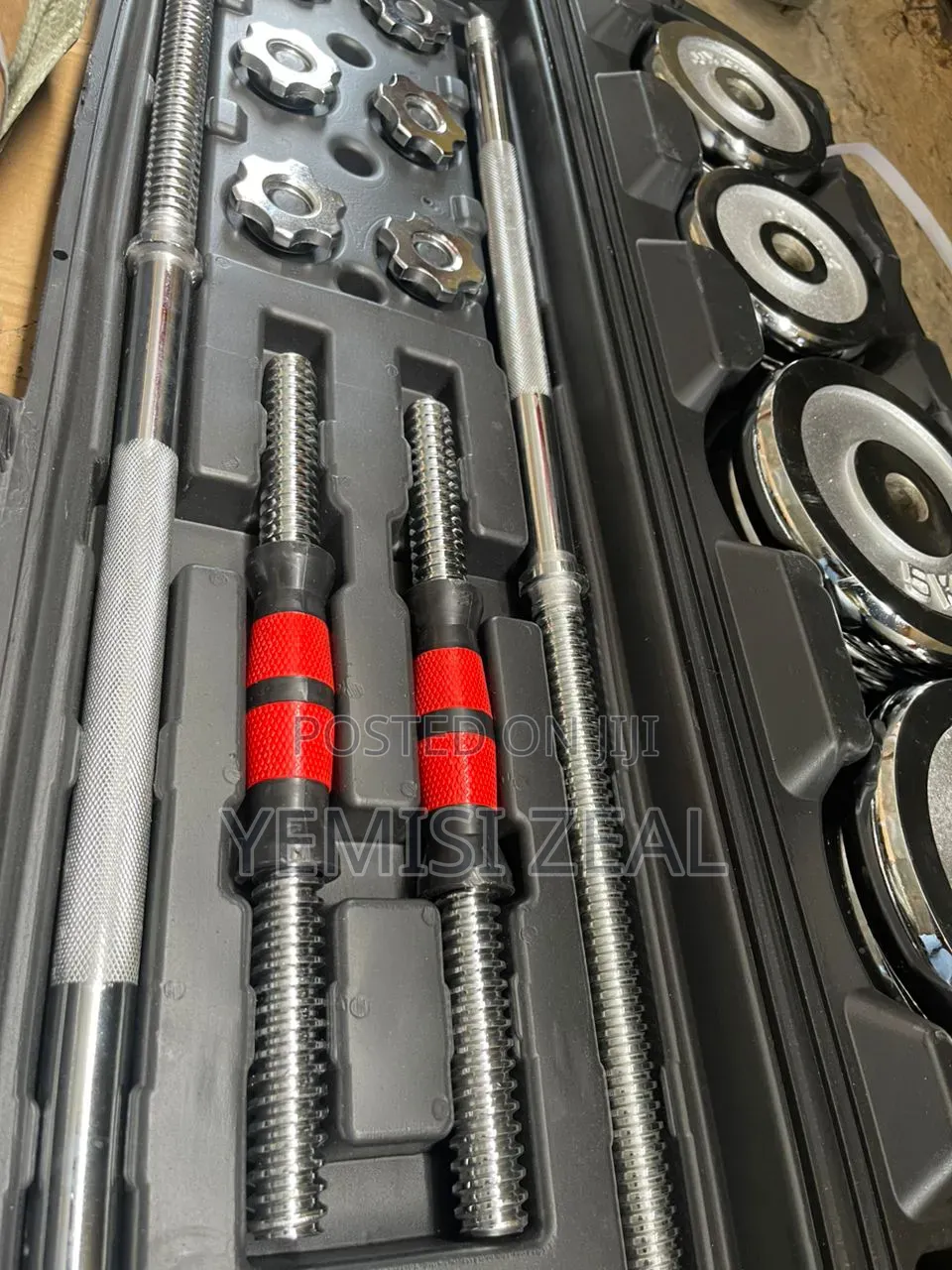 55kg Dumbbell Case Set With Kettlebell and Barbell