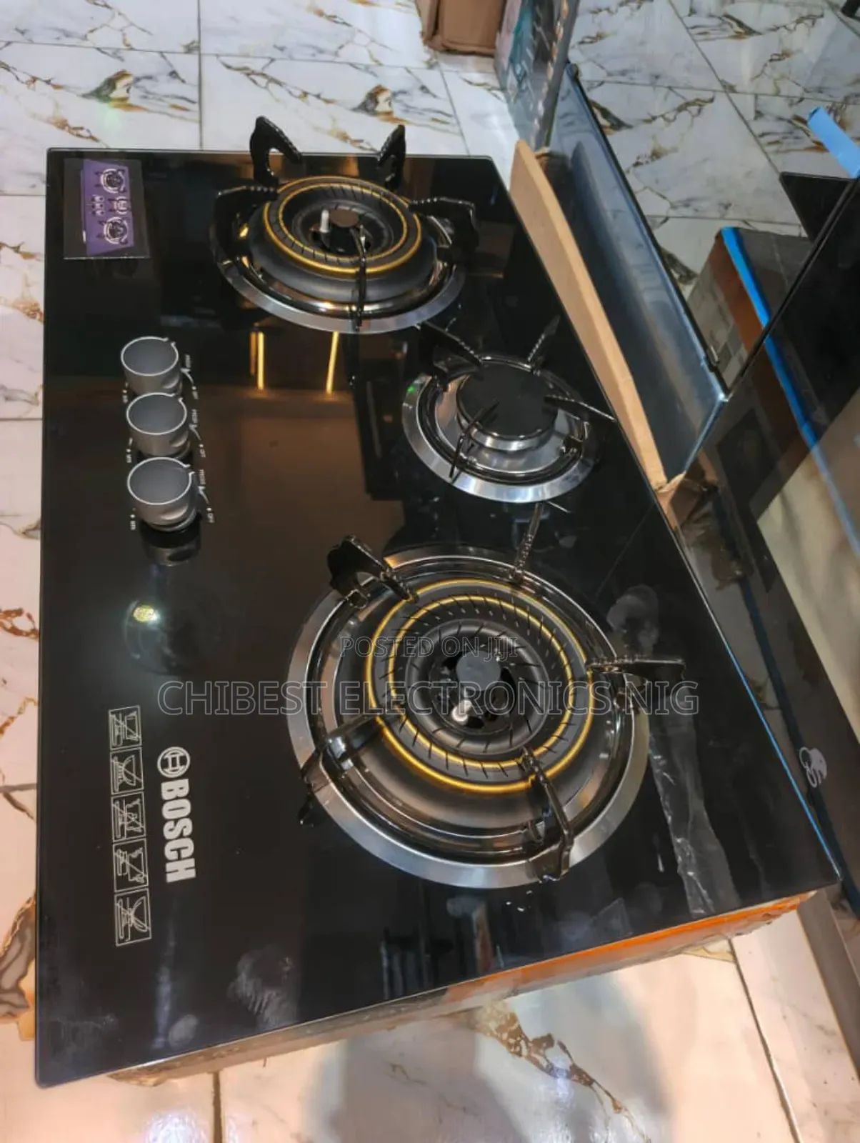 Bosch Inbuilt Cabinet or Table Top 3 Burners Automatic Gas Cooker Hob