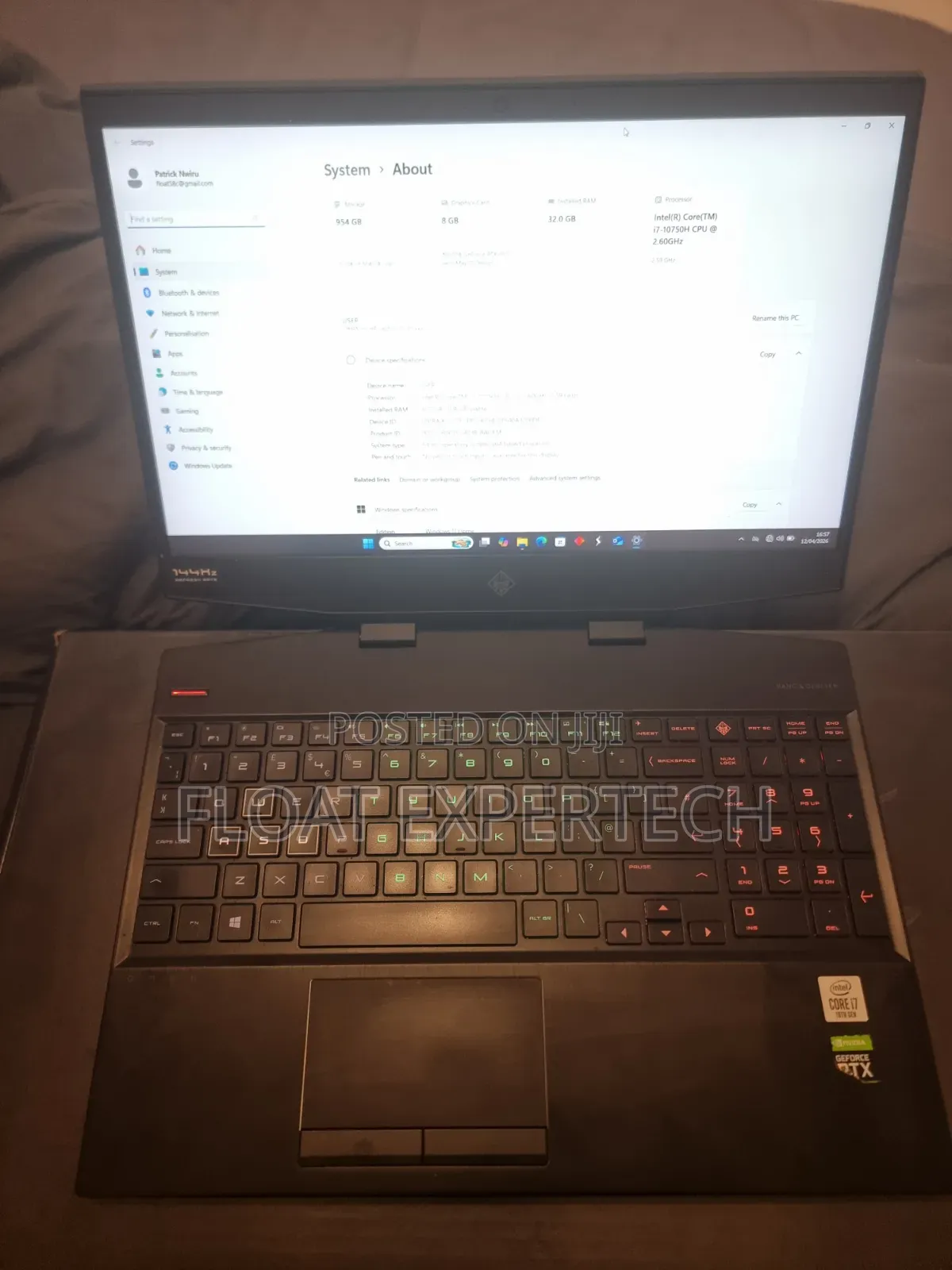 Laptop HP Omen 15t 16GB Intel Core i7 SSD 1T