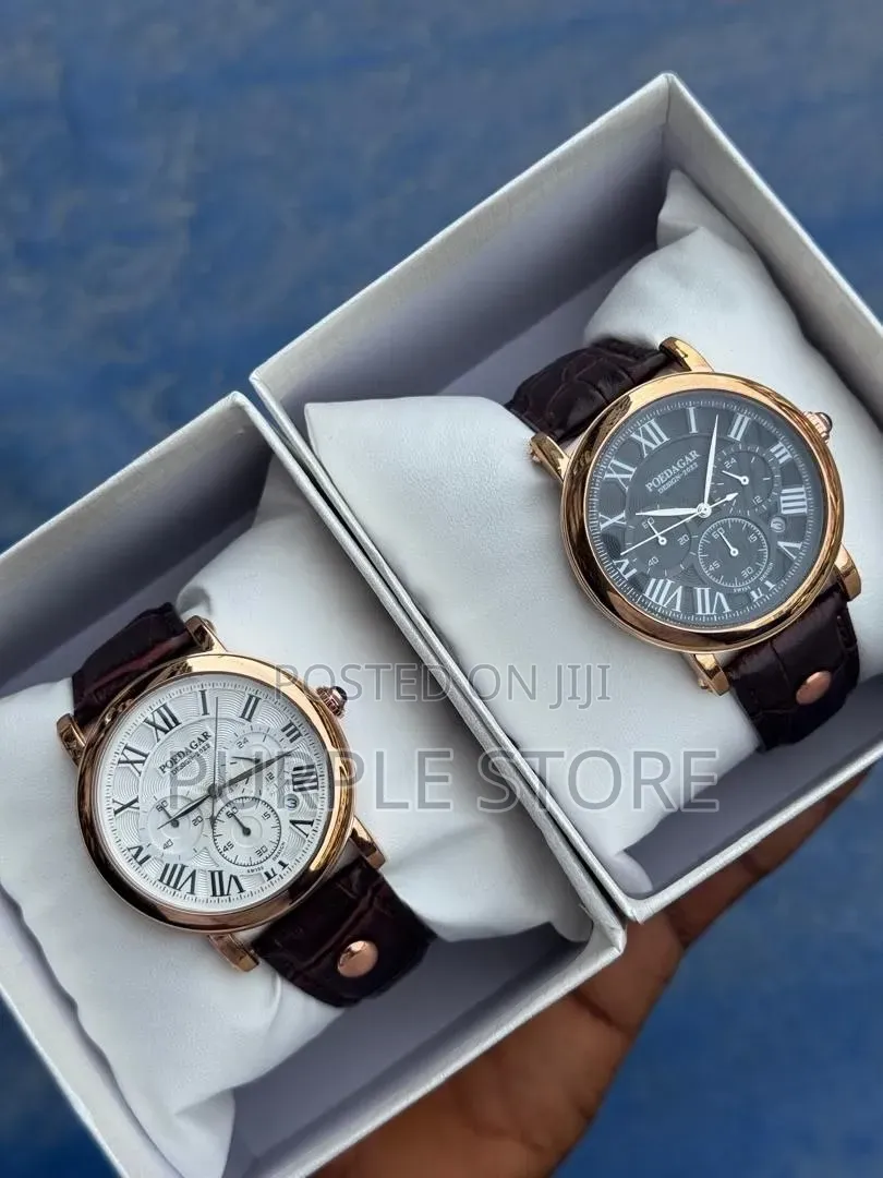 Poedagar Classic Leather With Functional Chronograph With Date for Men