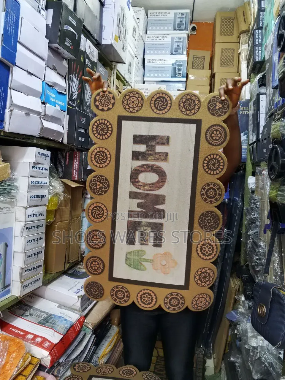 80cm by 50cm Boho Mandala “Welcome” Door Mat