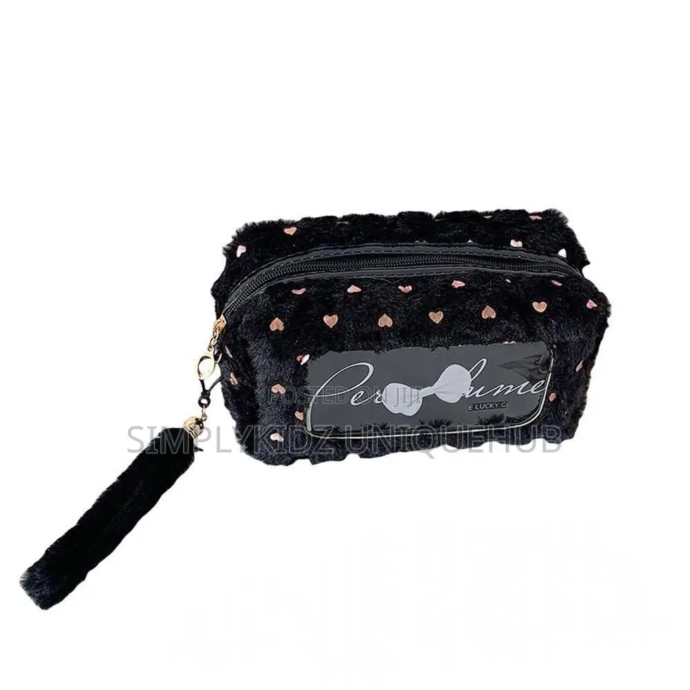 Soft Plush Cosmetic Pouch Travel Toiletry Organizer for Women