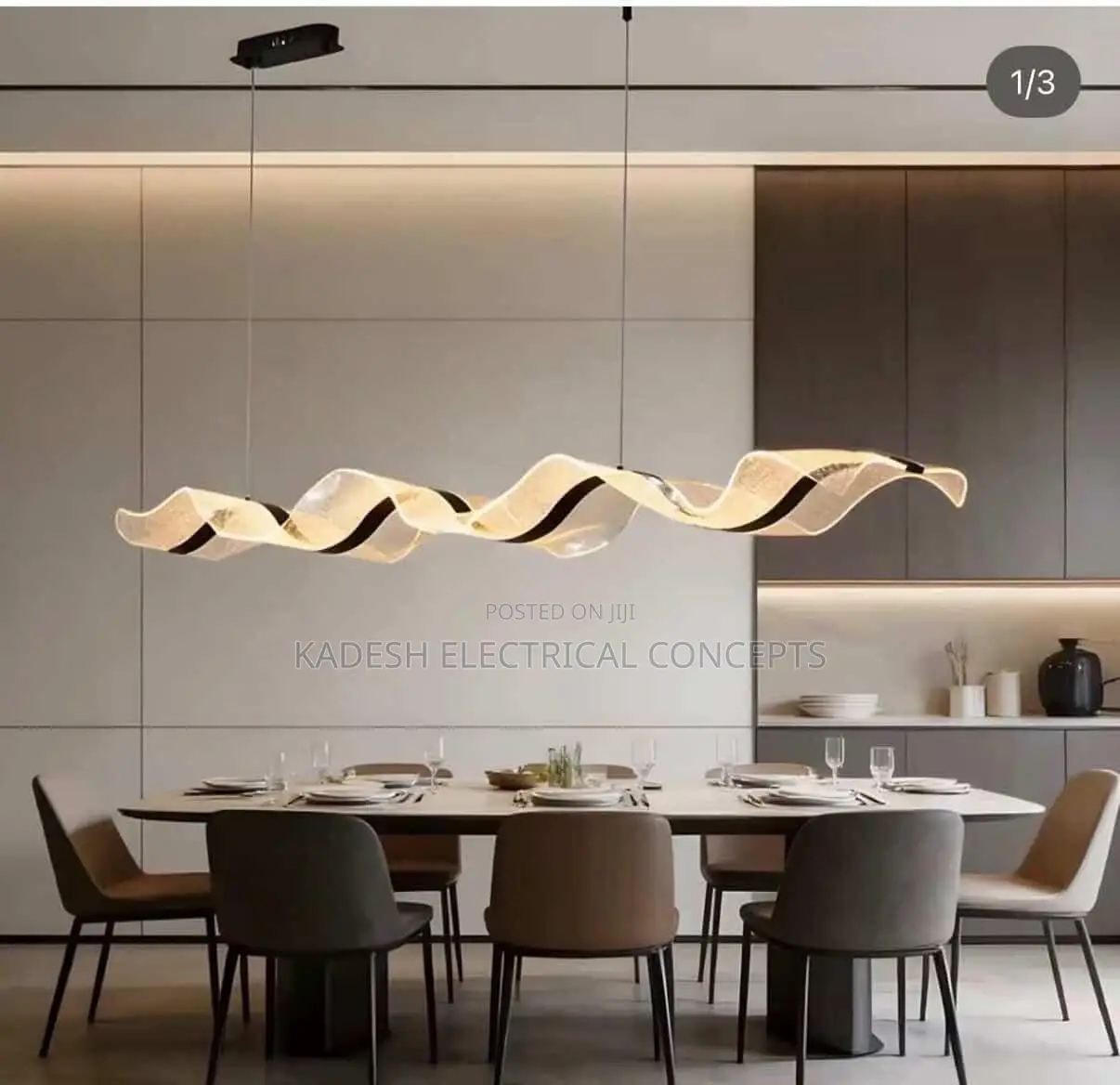 Nordic Designer Wave Led Pendant Lamps Acrylic for Table Dining Room