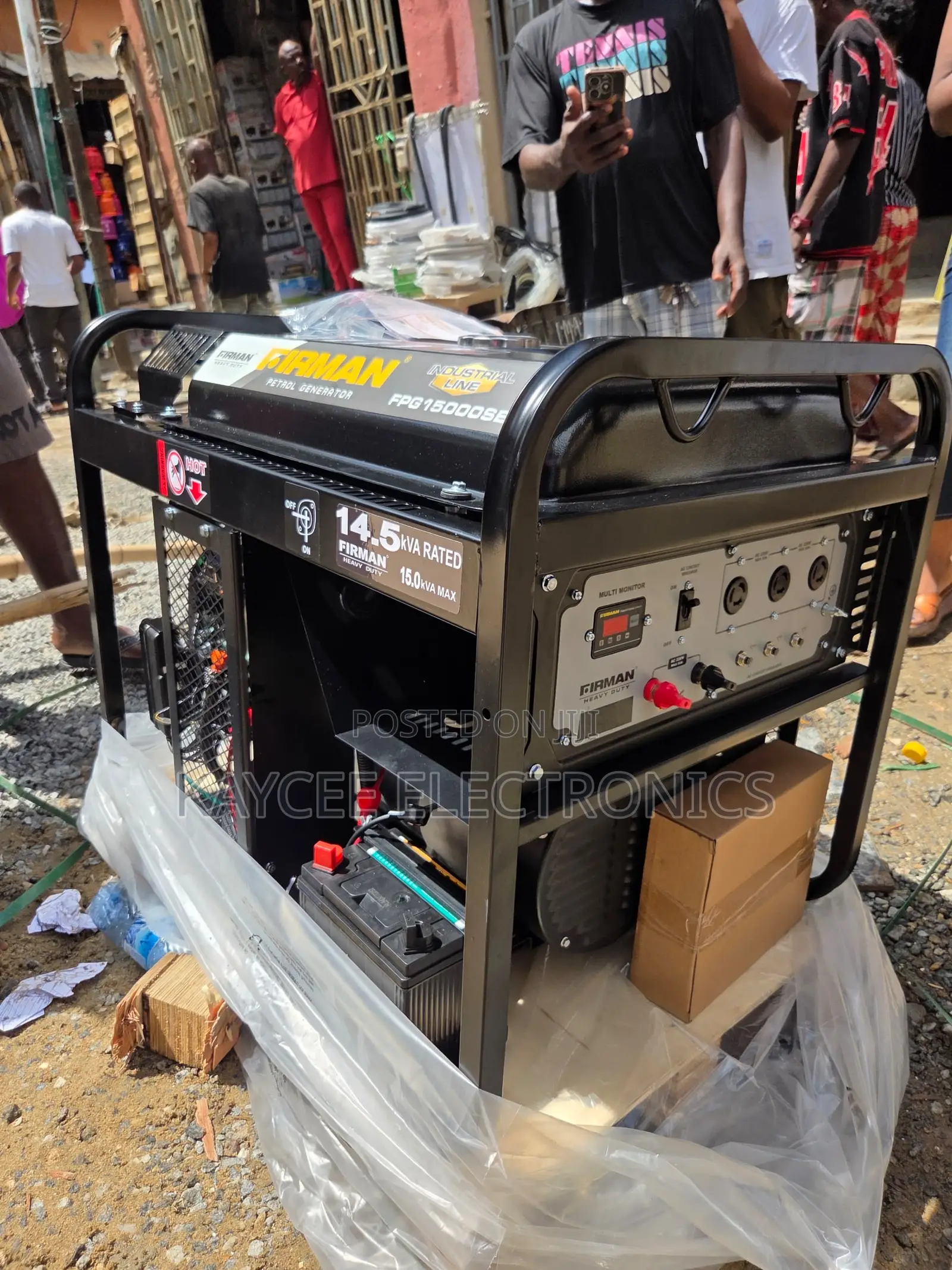 High Capacity Fireman Petrol Generator With Wheel Kit