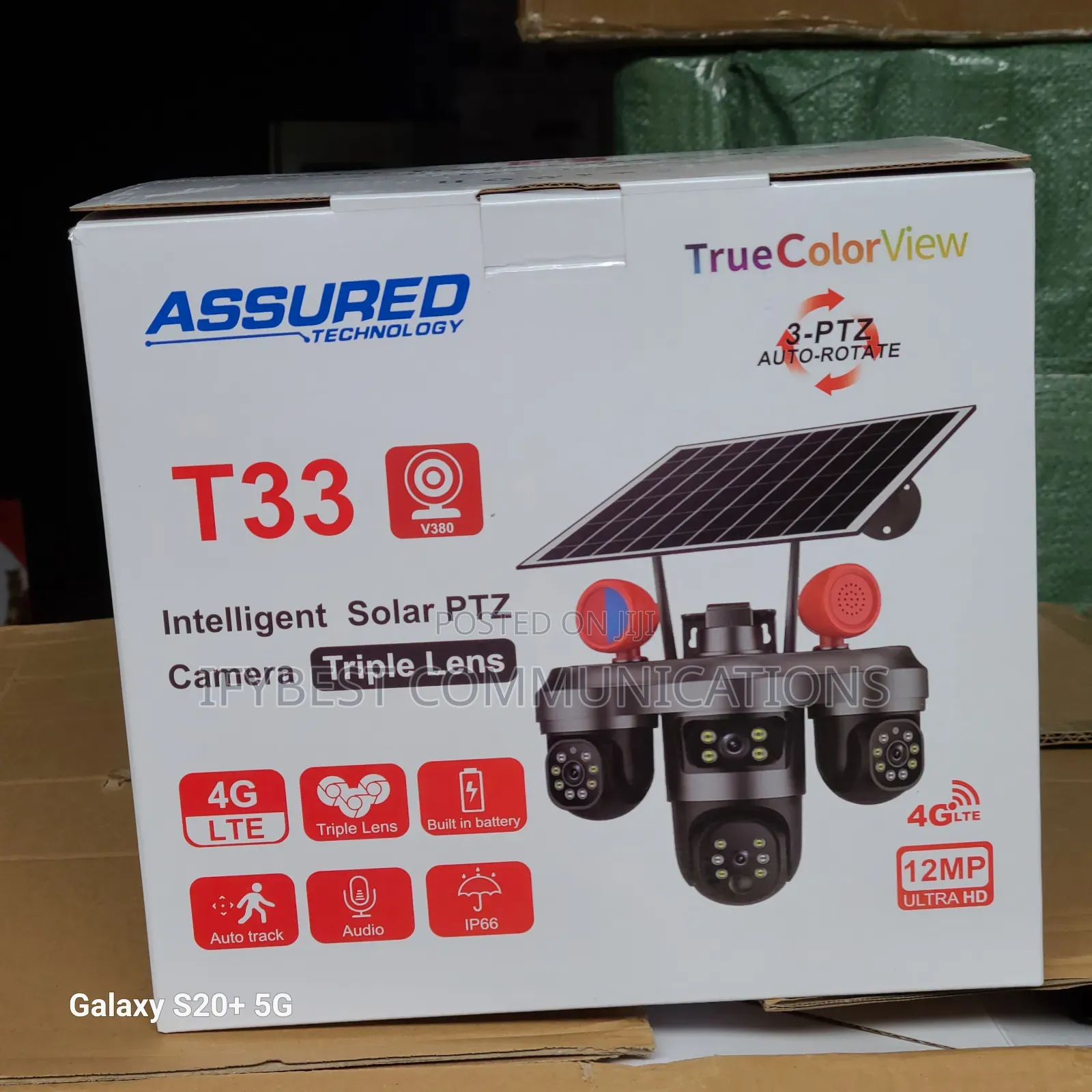 PTZ Solar CCTV Camera With All 3lens Rotating