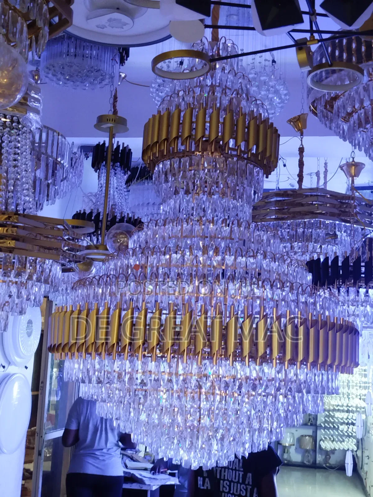 High Quality Luminous Luxury Gold Crystal Chandelier Light