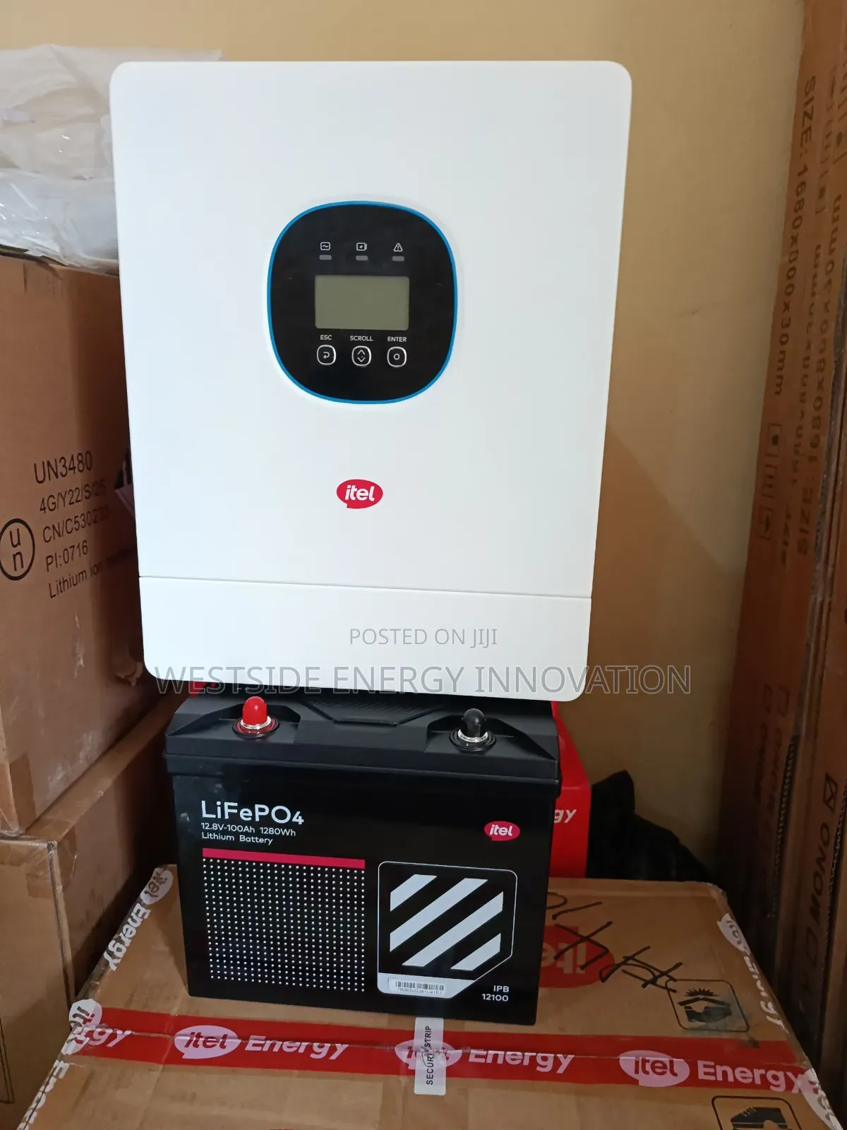 Itel I.5kw Inverter + 1.280kwh Life Po Lithium Battery