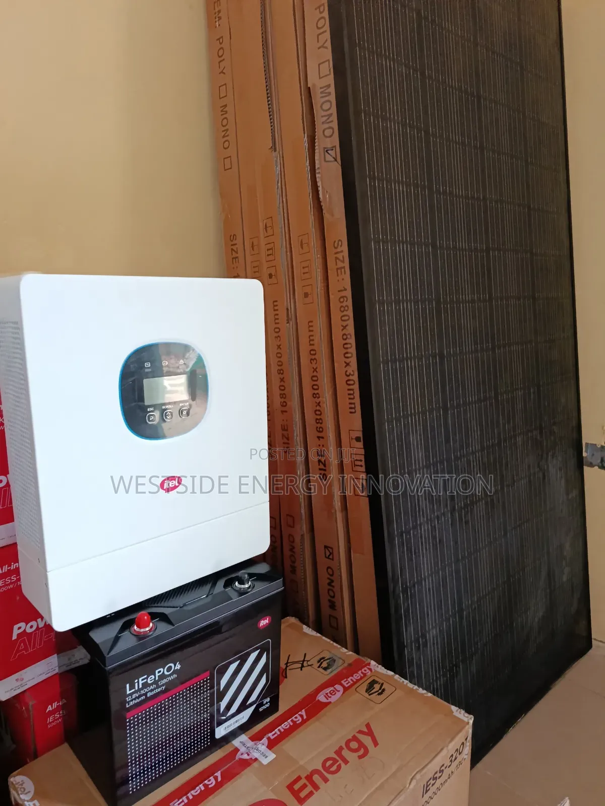 Itel I.5kw Inverter + 1.280kwh Life Po Lithium Battery