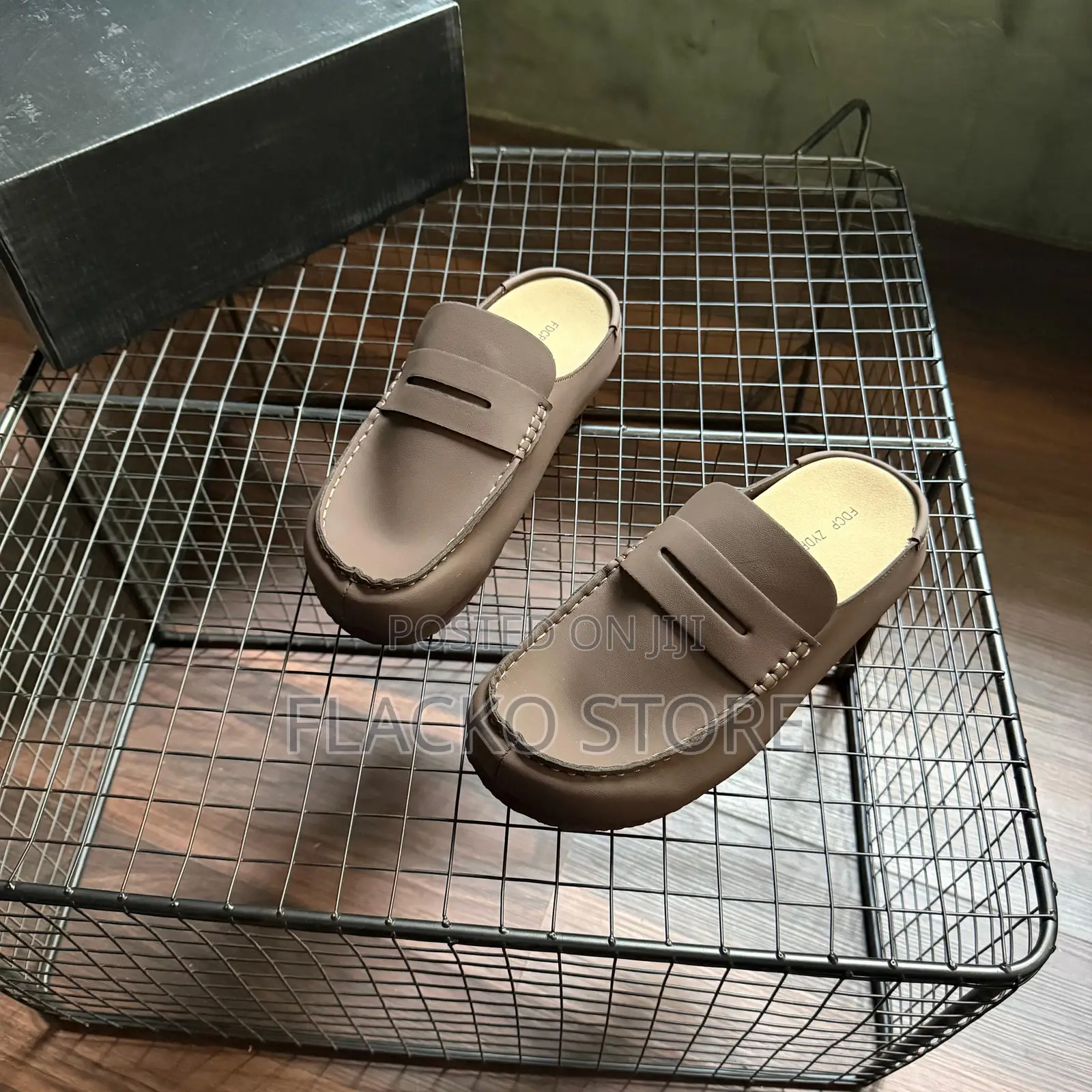 Original FDCP Napple Wrapped Oil Leather Mules