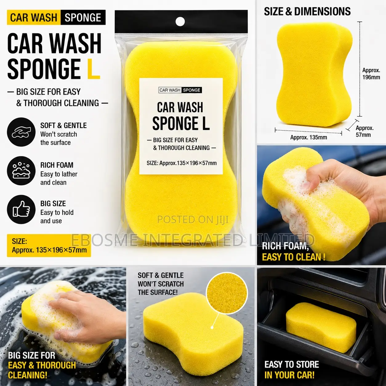 Car Wash Sponge L – Large Soft Cleaning Sponge