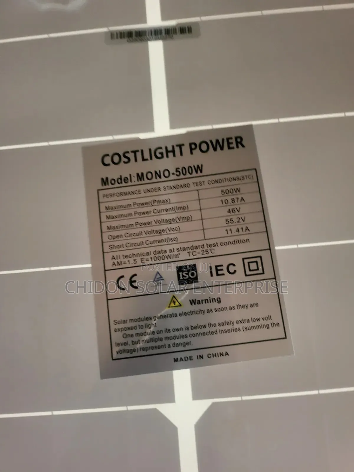 500w Costlight Solar Mono Panel