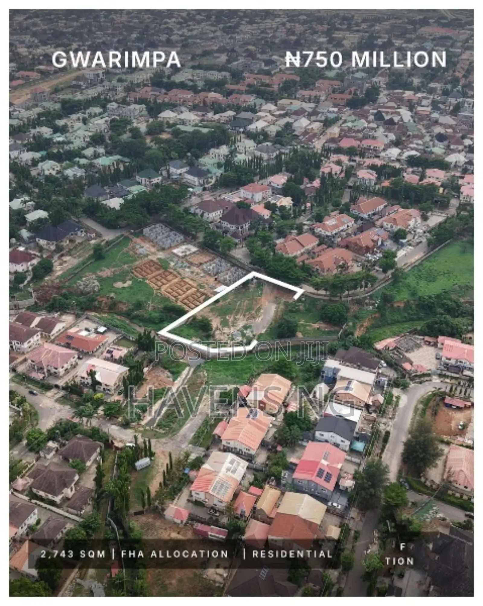 Gwarimpa • 2,743 SQM • ₦750 Million • Fha