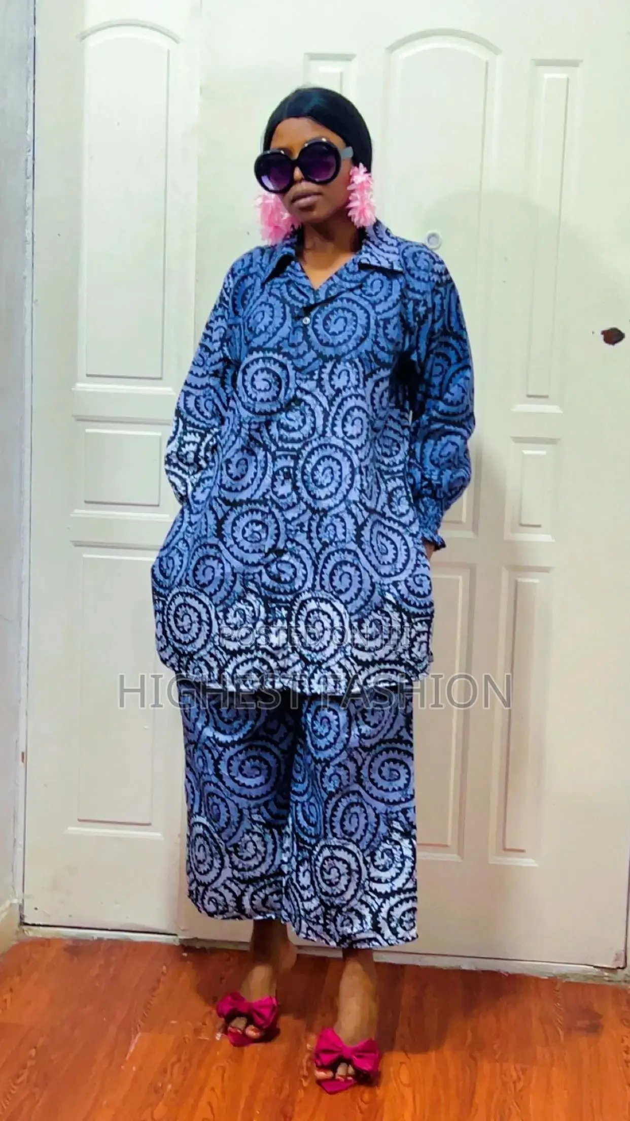 Long Buttoned Shirt And Trouser - Style 645
