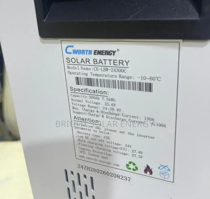 7.5kwh 24v Cworth Energy Solar Lithium Battery
