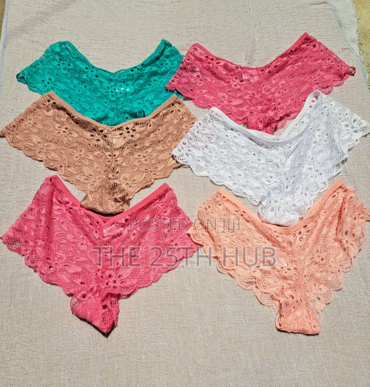 V-Cut Floral Lace Boyshort Panties Set (3 Piece)