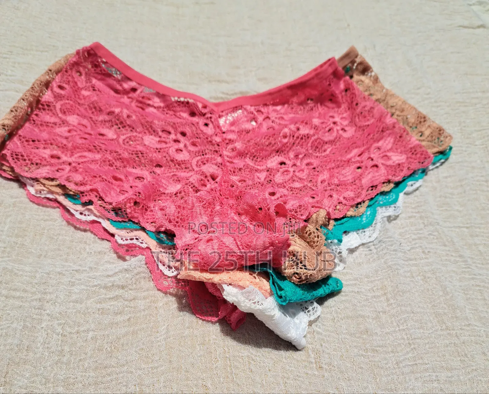 V-Cut Floral Lace Boyshort Panties Set (3 Piece)