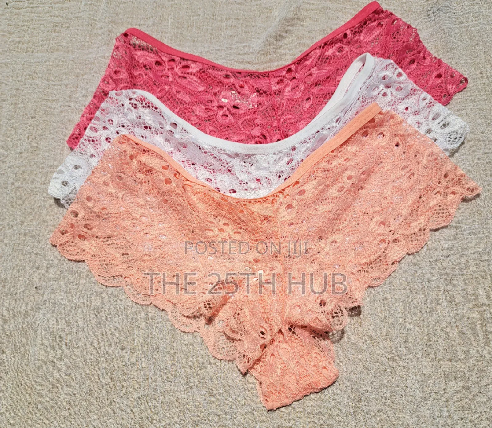 V-Cut Floral Lace Boyshort Panties Set (3 Piece)