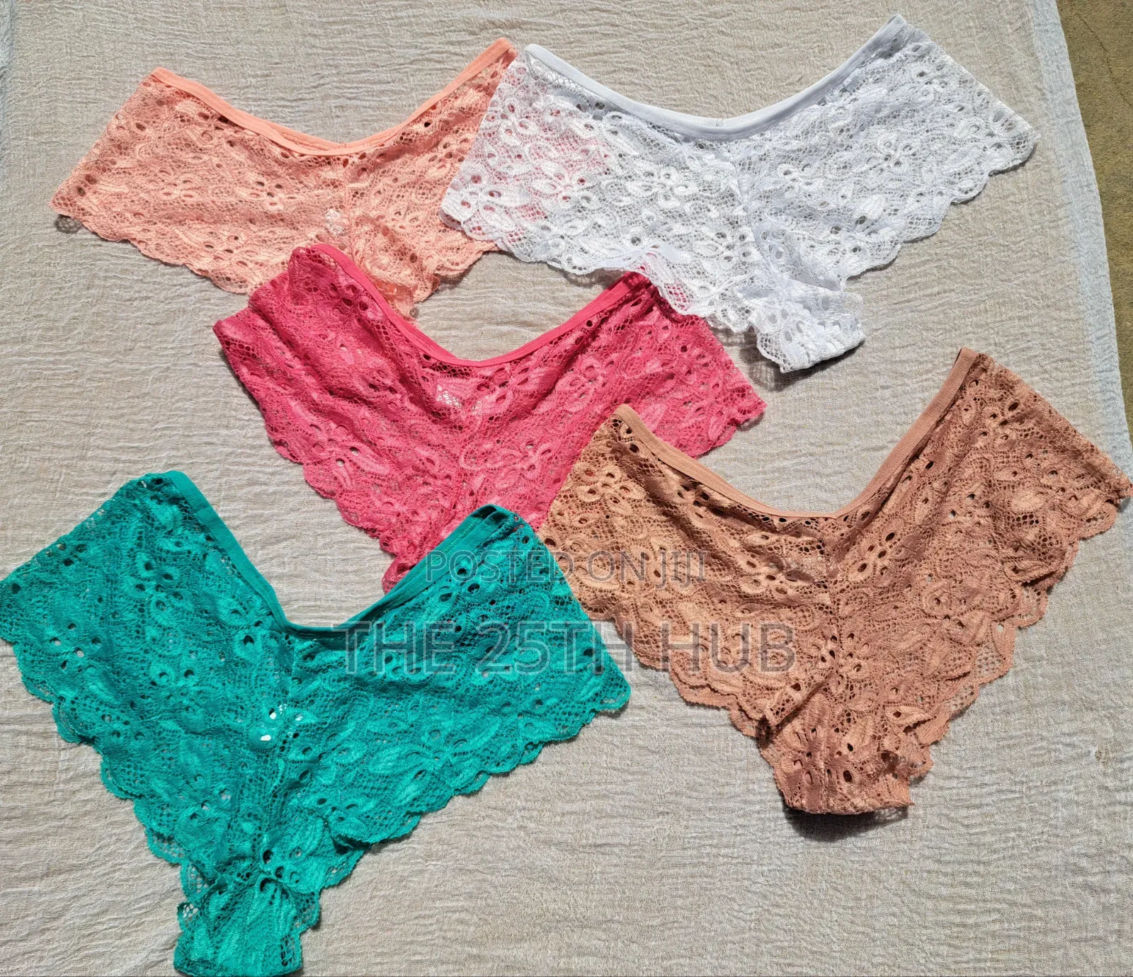 V-Cut Floral Lace Boyshort Panties Set (3 Piece)