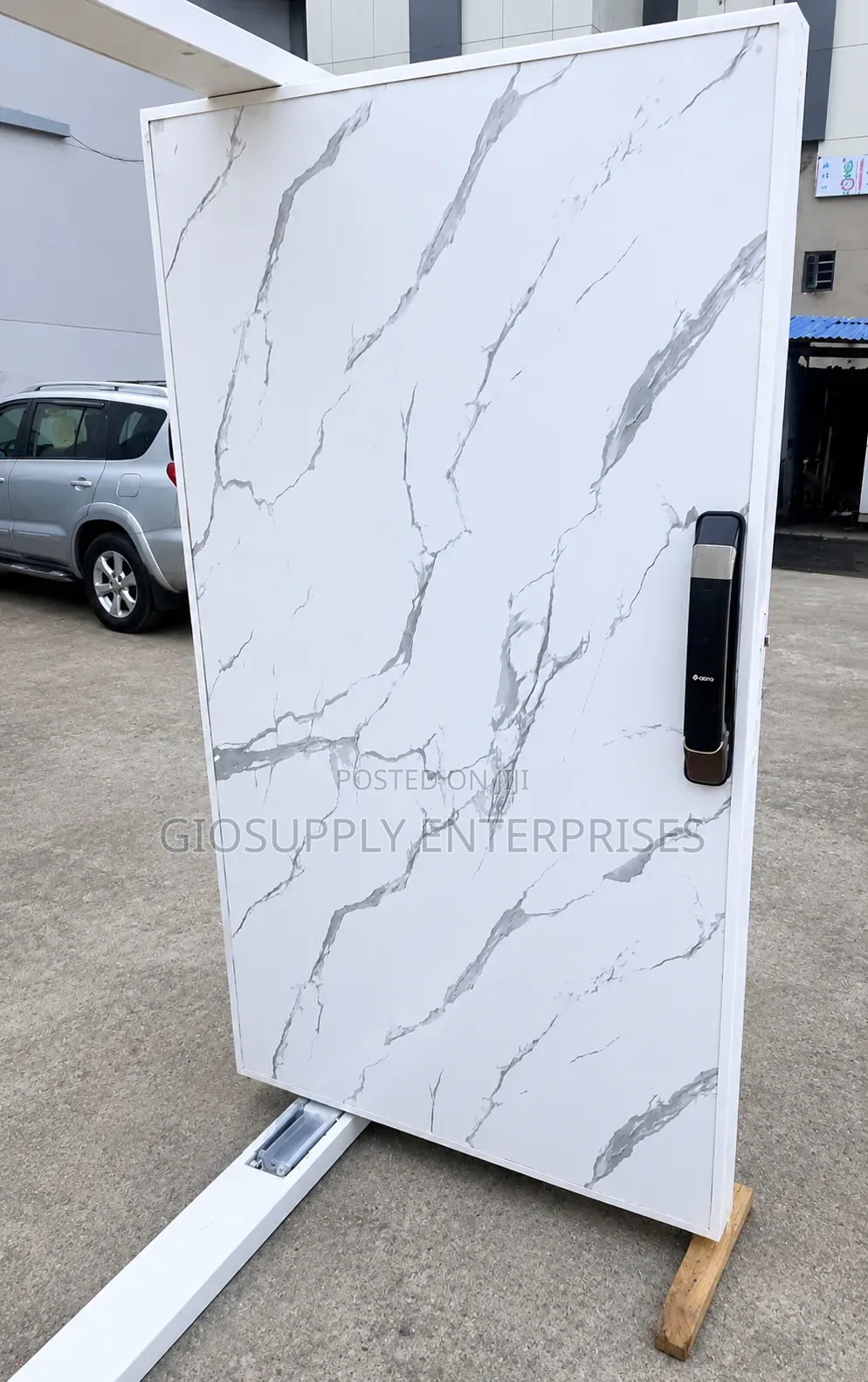 High Quality White Marble Design Turkish Pivot Security Door