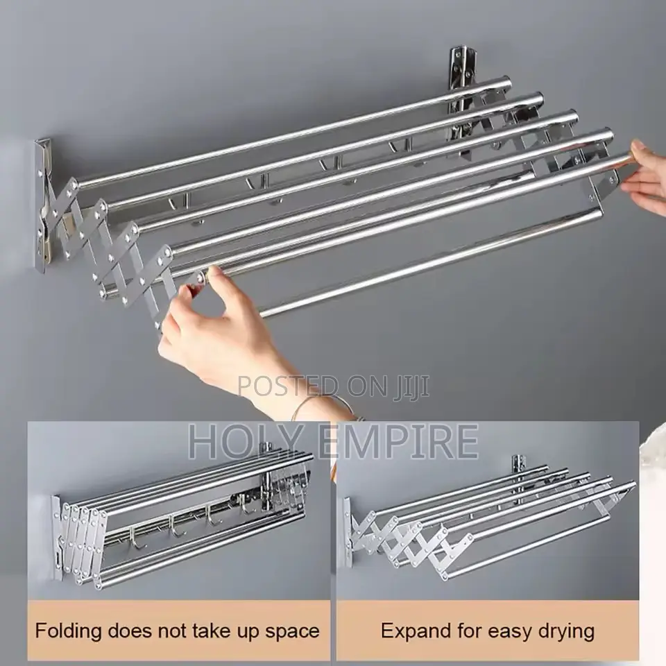 Foldable Clothes Drying Rack Wall-Mounted Clothes Towel Rack Corrosion