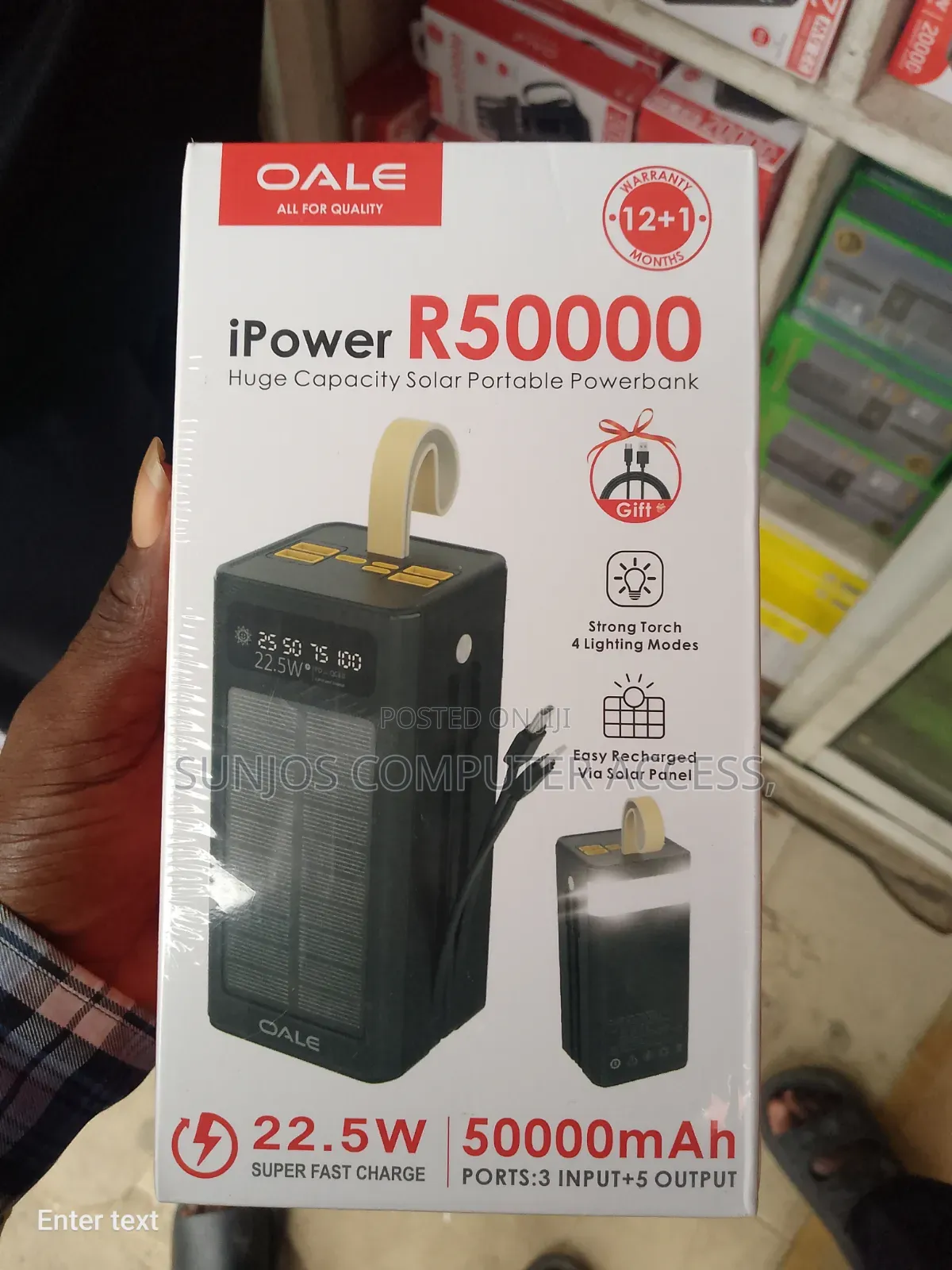O Ale Solar Power Bank 50000 Mah