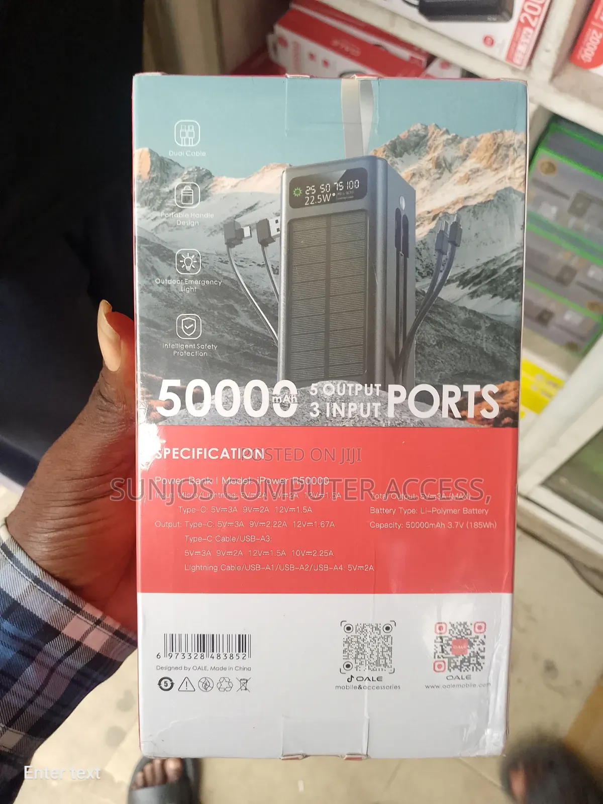O Ale Solar Power Bank 50000 Mah