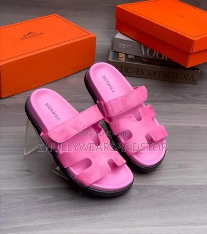 Ash Pink Nude Wine Quality Ladies Hermes Designer Pam Slippers