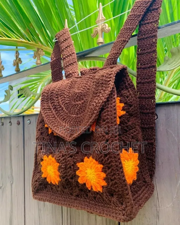 Crochet Daisy Backpack