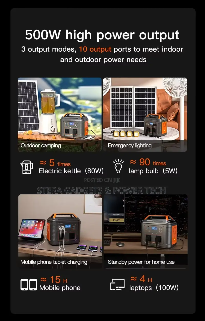 500w Solar Generator Portable Power Station