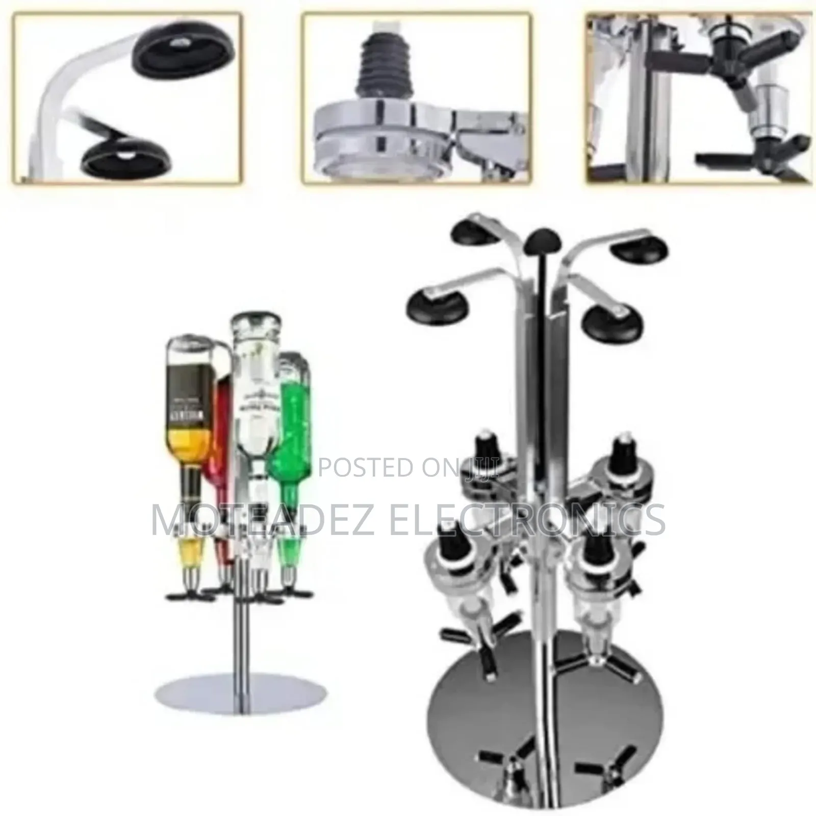 4 Bottles Rotating Liquor Bar Butler Wine Beverage Dispenser