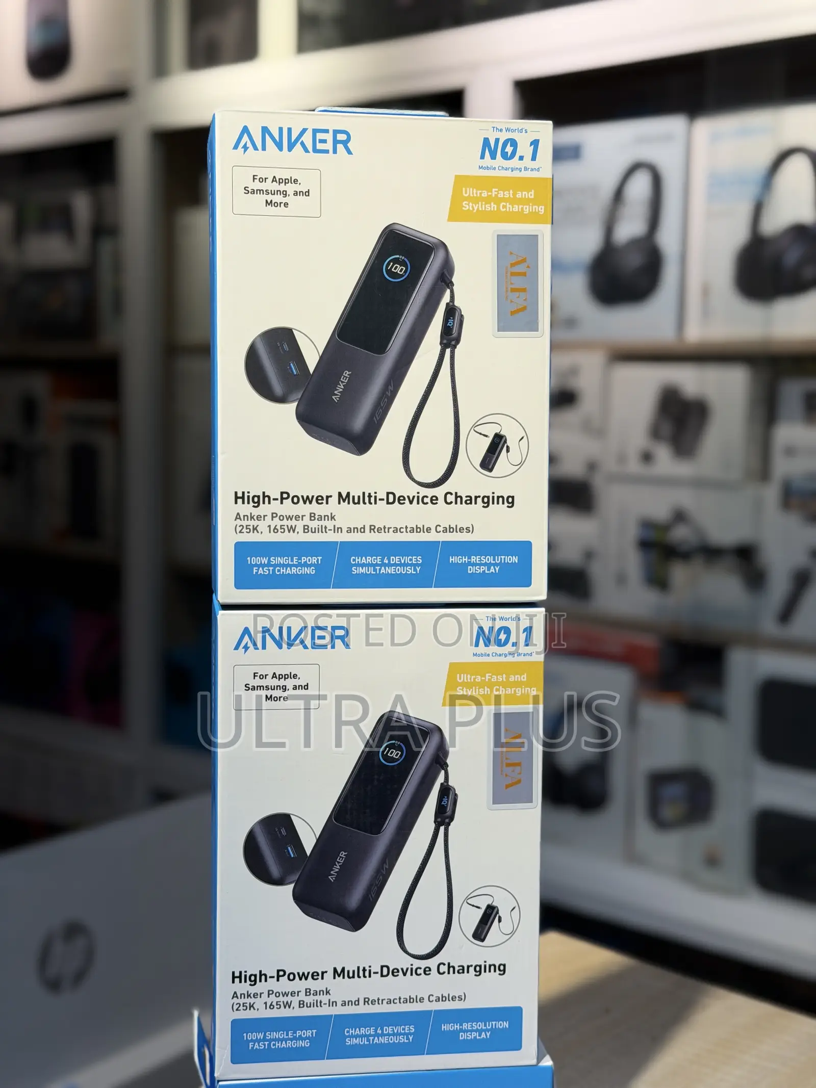 Anker Laptop Power Bank (, 165w, Built-in and Retractable Cables)