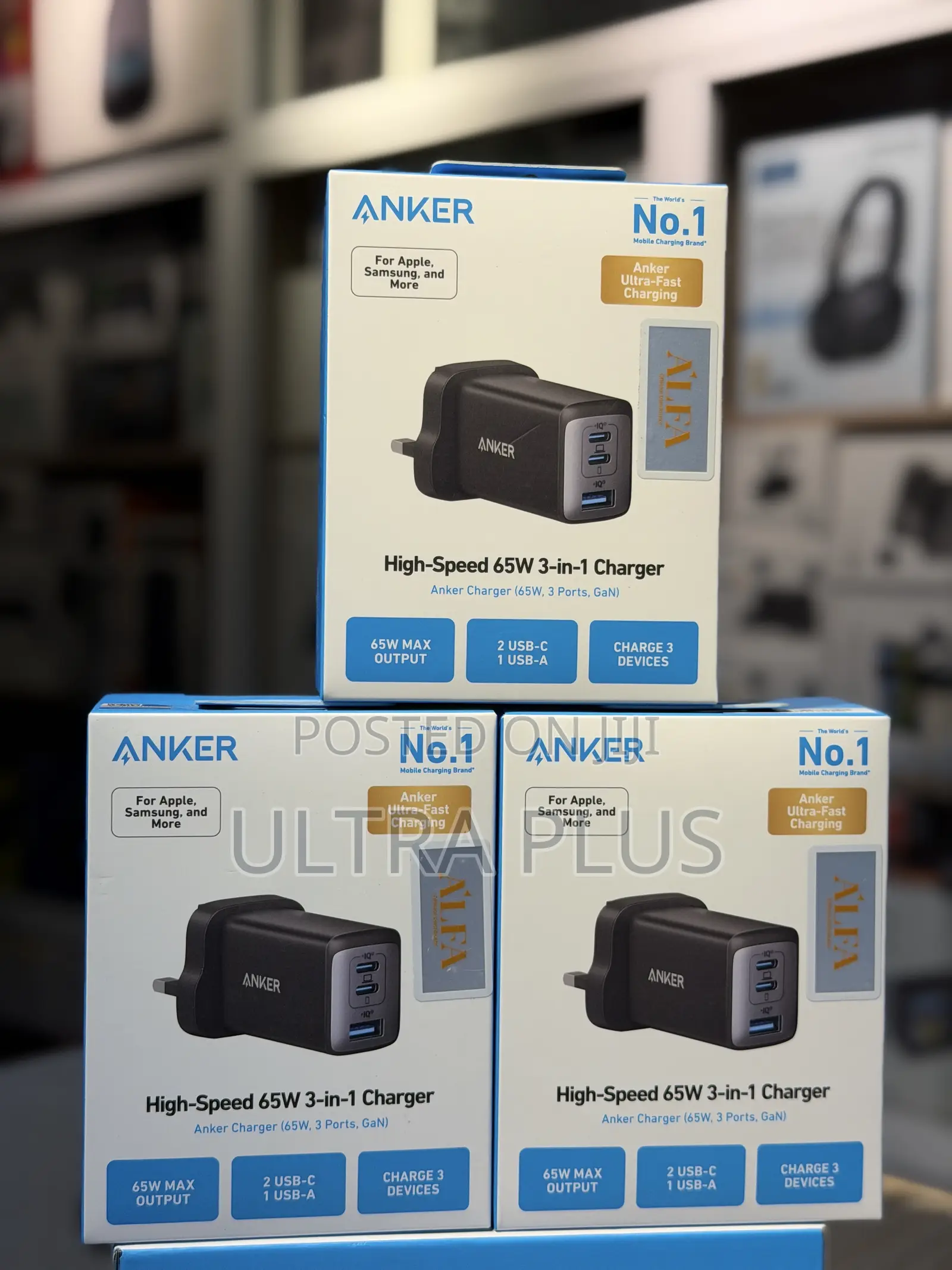 Anker Powerport Iii - 3-Port Usb-C - 65w - Adapter